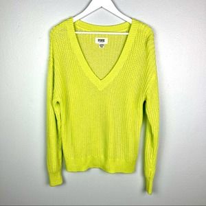 PINK Victoria's Secret Lime Green Knit Sweater M